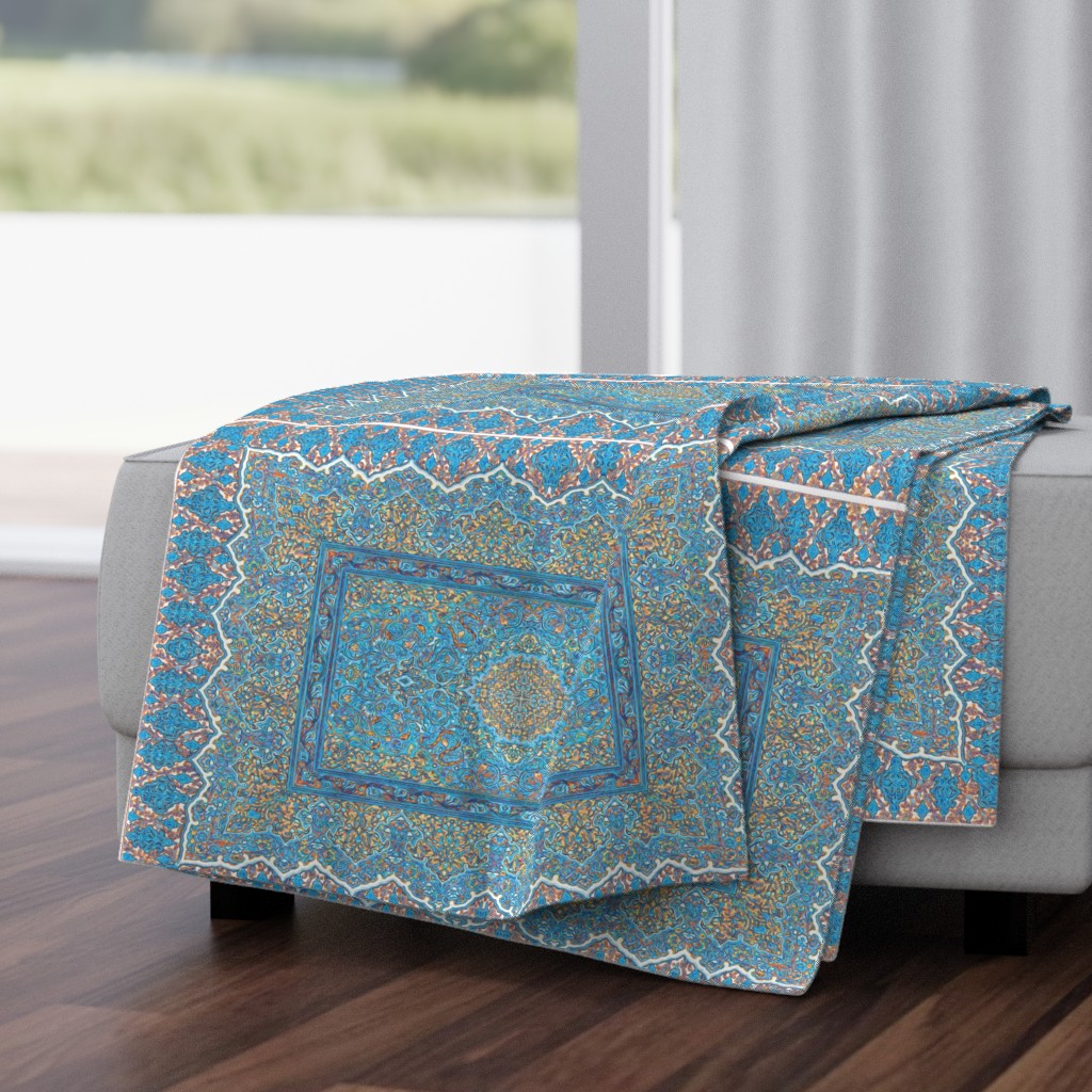 persian knot tea towel turquoise