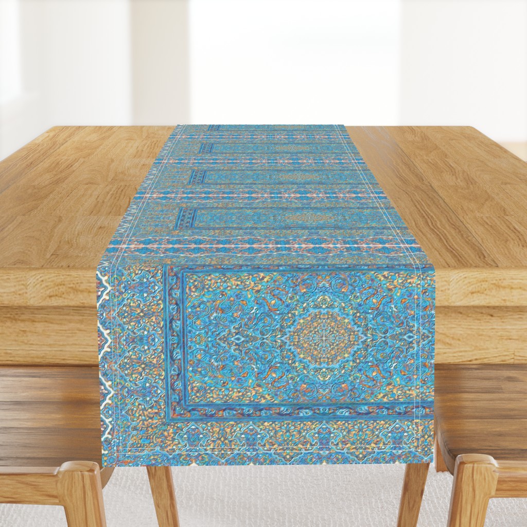 persian knot tea towel turquoise