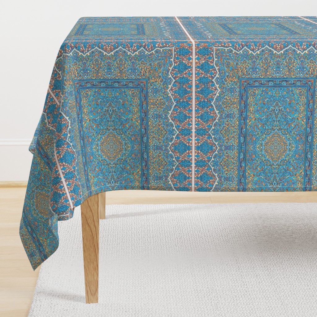 persian knot tea towel turquoise