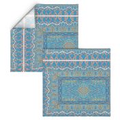 persian knot tea towel turquoise