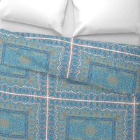 persian knot tea towel turquoise