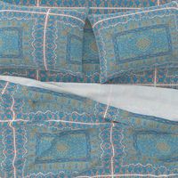 persian knot tea towel turquoise