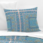 persian knot tea towel turquoise