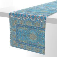 persian knot tea towel turquoise