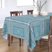 persian knot tea towel turquoise