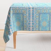 persian knot tea towel turquoise