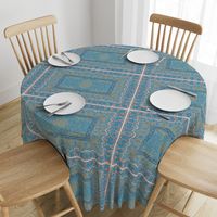 persian knot tea towel turquoise