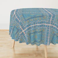 persian knot tea towel turquoise