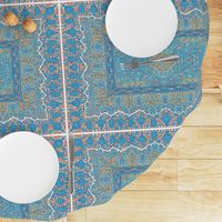 persian knot tea towel turquoise