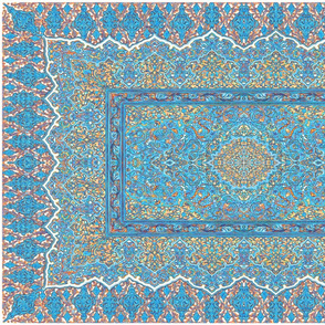 persian knot tea towel turquoise