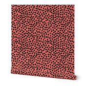 dots // coral and black inky dots dot fabric coral fabric andrea lauren design
