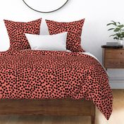 dots // coral and black inky dots dot fabric coral fabric andrea lauren design