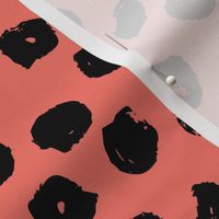 dots // coral and black inky dots dot fabric coral fabric andrea lauren design