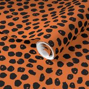 dots // inky orange and black dots halloween spooky scary orange and black dots