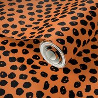 dots // inky orange and black dots halloween spooky scary orange and black dots