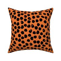 dots // inky orange and black dots halloween spooky scary orange and black dots