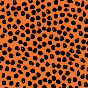 dots // inky orange and black dots halloween spooky scary orange and black dots
