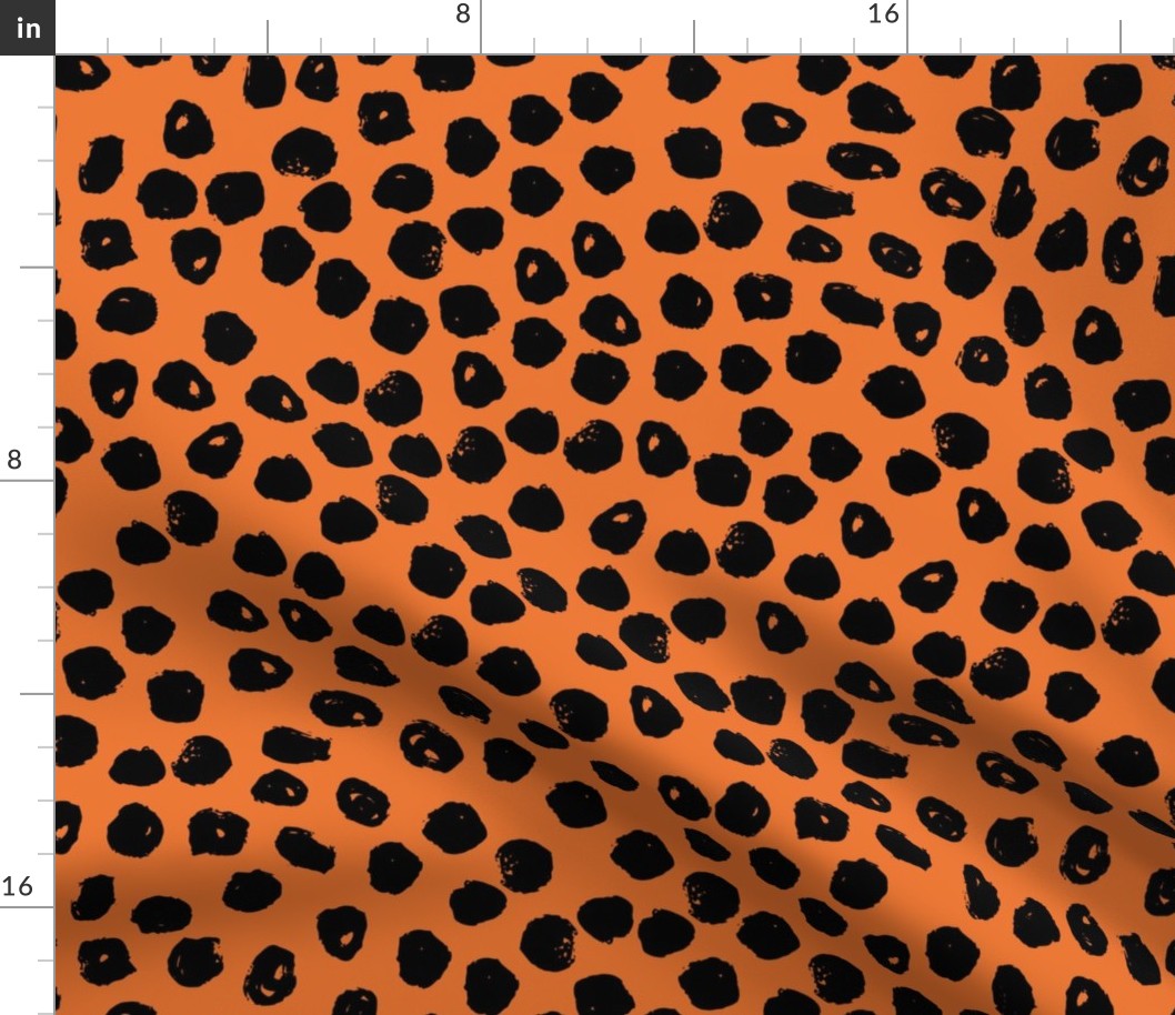 dots // inky orange and black dots halloween spooky scary orange and black dots