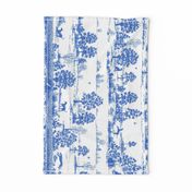 Bright Indigo Blue Greyhound Toile Panel/Border ©2010 by Jane Walker