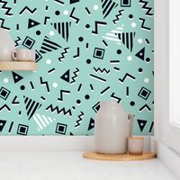 zig zag // memphis tri triangles 80s 90s mint nursery kids trendy edgy