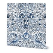 William Morris ~ Strawberry Thief ~ Blue and White ~ Light