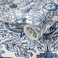 William Morris ~ Strawberry Thief ~ Blue and White ~ Light