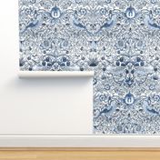 William Morris ~ Strawberry Thief ~ Blue and White ~ Light