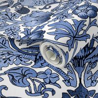 William Morris ~ Strawberry Thief ~ Blue and White