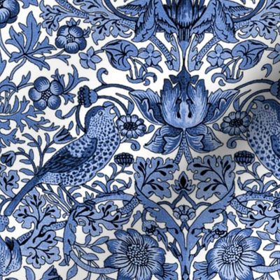 William Morris ~ Strawberry Thief ~ Blue and White