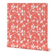 arrows scattered // bittersweet coral girly arrows print for little girls and nursery