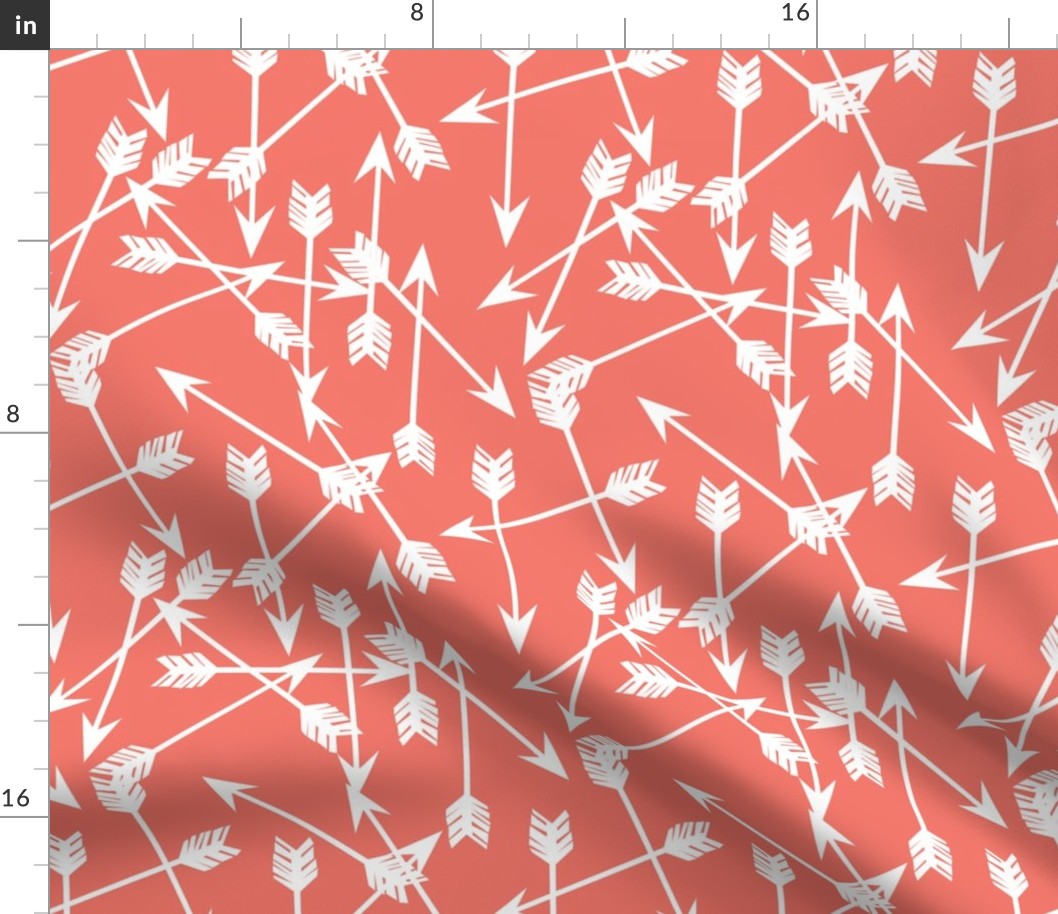 arrows scattered // bittersweet coral girly arrows print for little girls and nursery