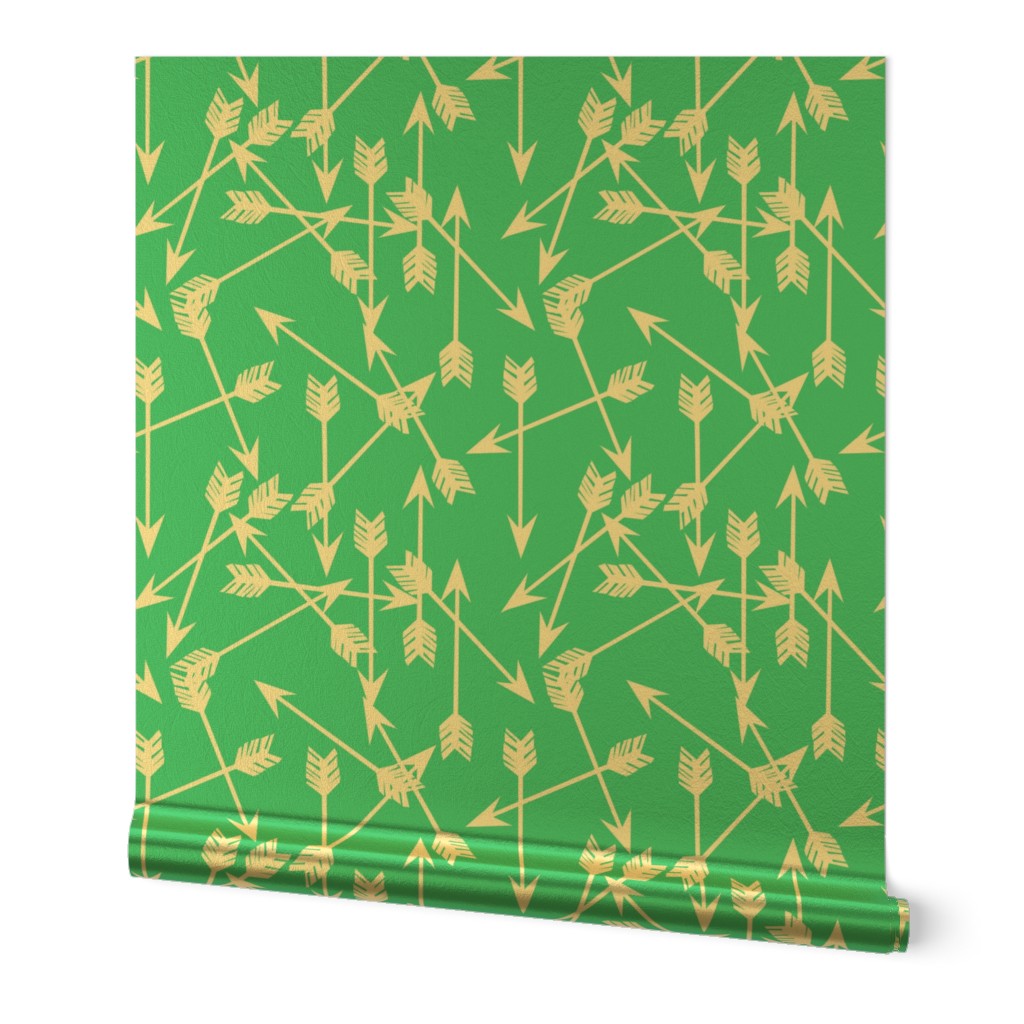 arrows scattered // light jade bright neon green arrows print