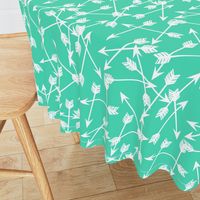 arrows scattered // light jade bright neon green arrows print