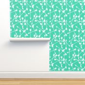 arrows scattered // light jade bright neon green arrows print