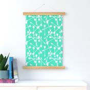 arrows scattered // light jade bright neon green arrows print