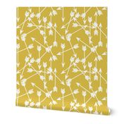 arrows scattered // mustard yellow gender neutral yellow arrows print