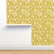 arrows scattered // mustard yellow gender neutral yellow arrows print