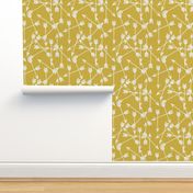 arrows scattered // mustard yellow gender neutral yellow arrows print