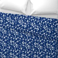 arrows scattered // bright navy blue scattered tribal southwest boys print