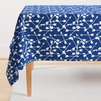 arrows scattered // bright navy blue scattered tribal southwest boys print