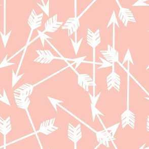 arrows scattered // pale pink pastel pink baby nursery arrows print