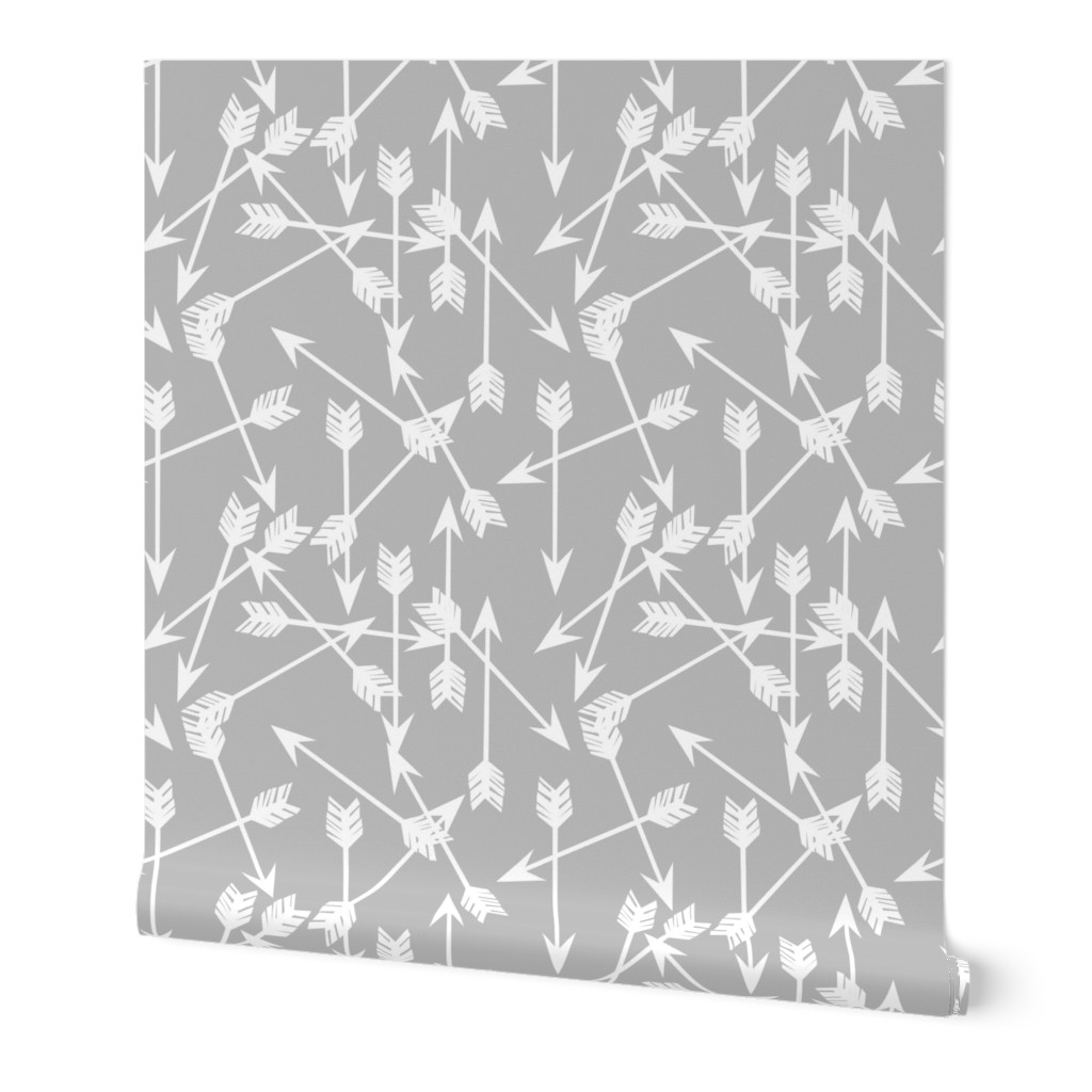 arrows scattered // slate grey neutral southwest print