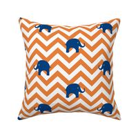 Baby Elephants in Tangerine and Navy