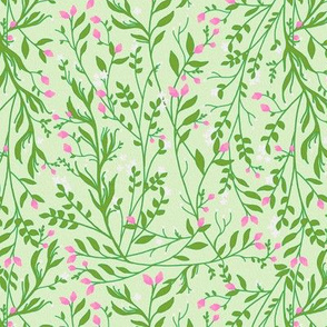 Regency Floral Vine Pink & Green