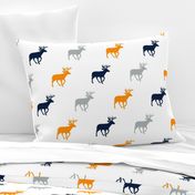 Multi Deer // Great Outdoors // Navy-Grey-Orange