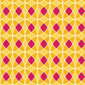seventies abstract in yellow and orange and fuchsia