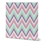 Luxe Chevron in Violet and Aqua