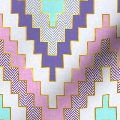 Luxe Chevron in Violet and Aqua