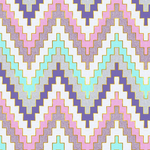 Luxe Chevron in Violet and Aqua