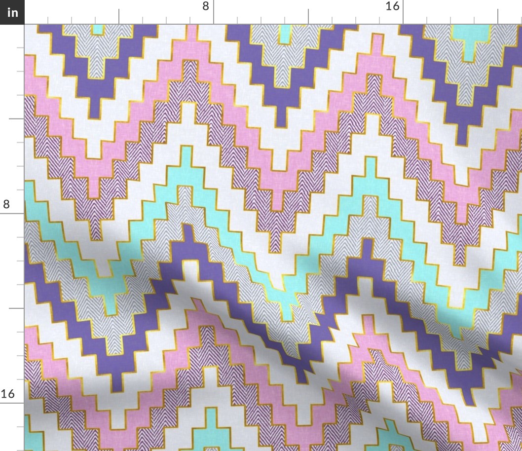 Luxe Chevron in Violet and Aqua